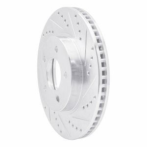 Chevrolet Equinox Brake Rotor (1) - Front Right - R1 Concepts - Drilled & Slotted - Silver - `02-`07
